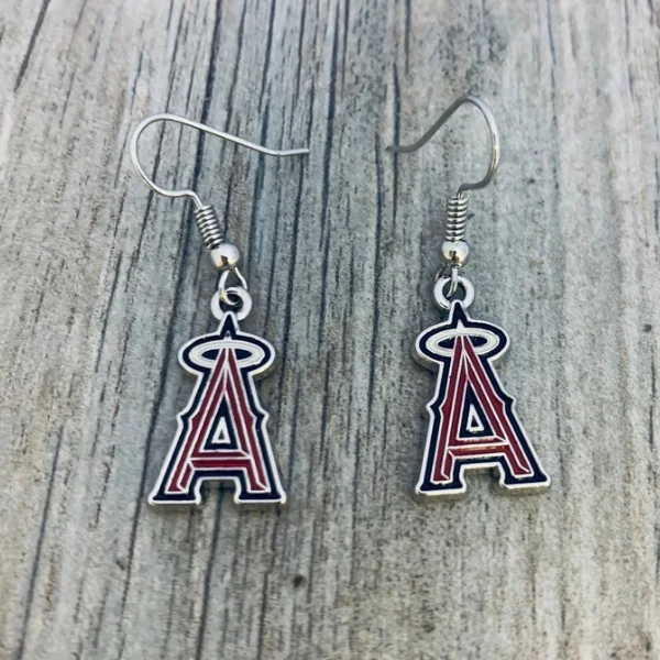 Ladies hoop gold earrings-Los Angeles Angels Earrings