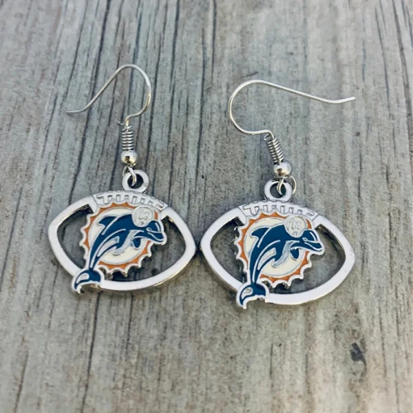 Ladies sparkly earrings-Miami Dolphins Earrings