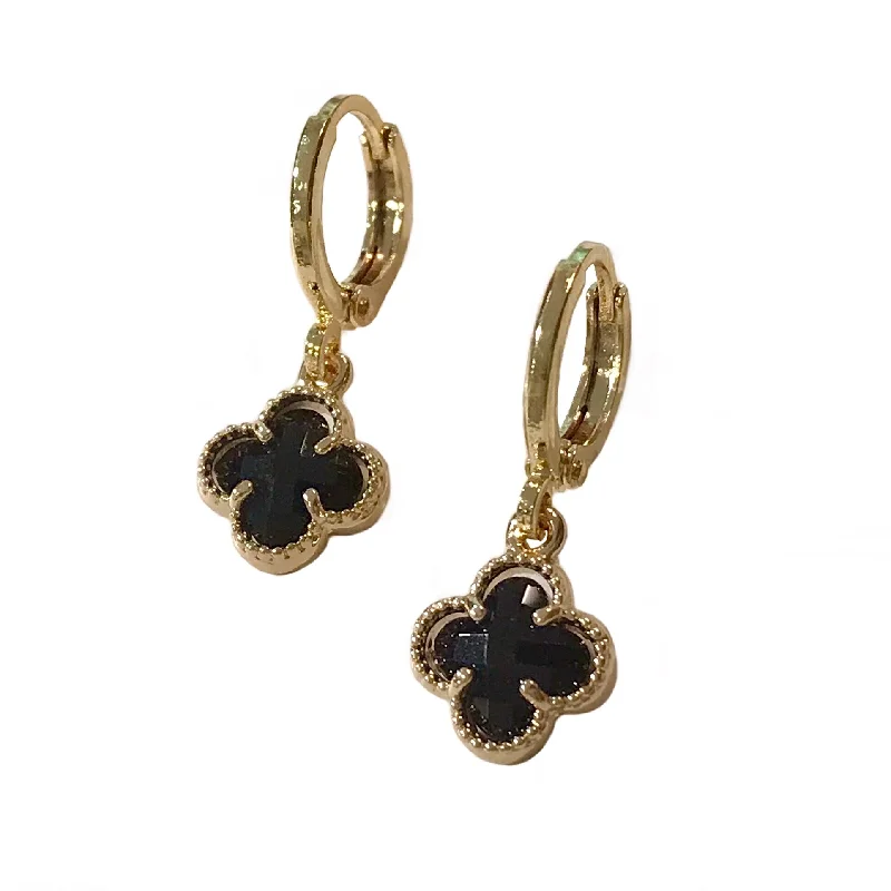 Ladies diamond earrings-Crysta Flora Color Huggies