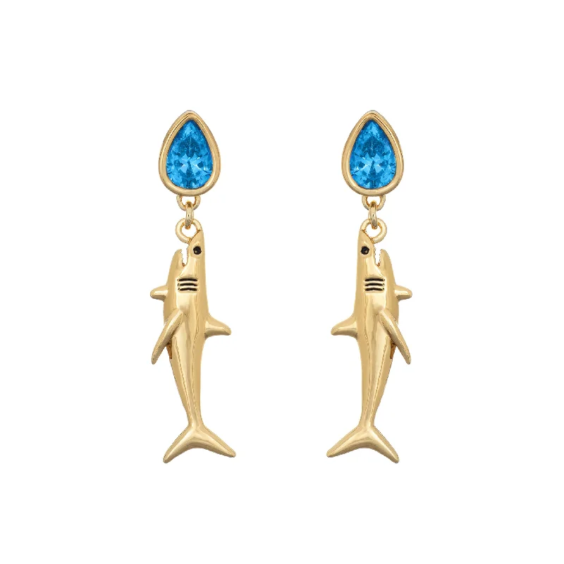 Ladies twisted earrings-Shark Earrings