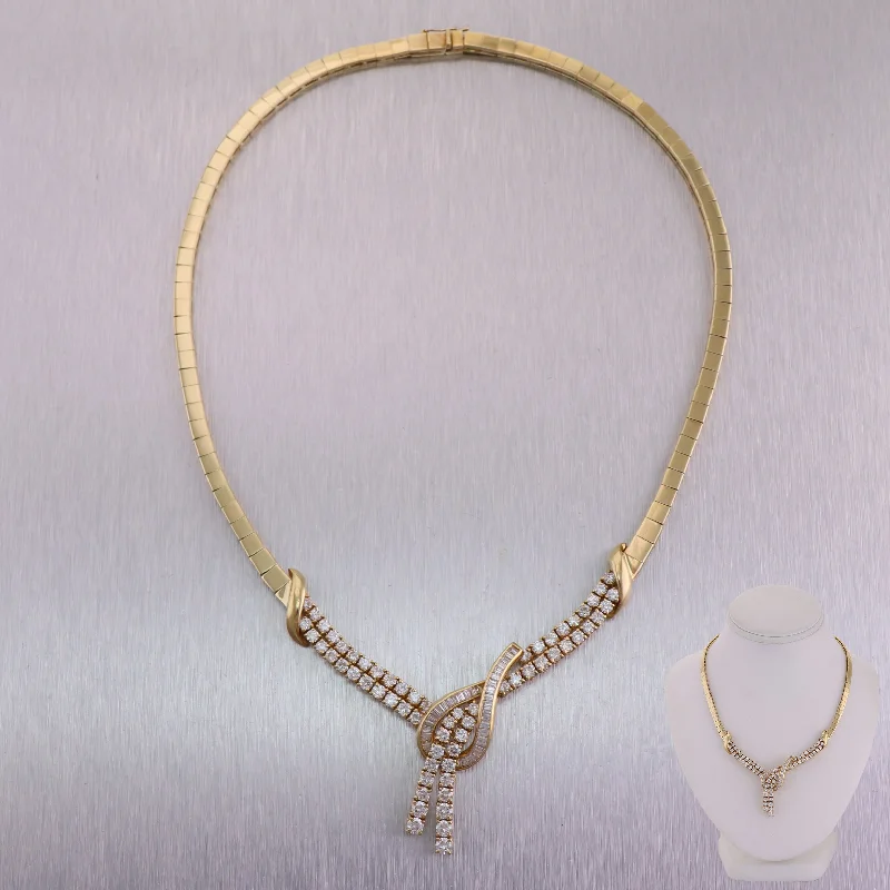 Ladies gold infinity necklace-18k Yellow Gold 6ctw Diamond 16" Collar Necklace