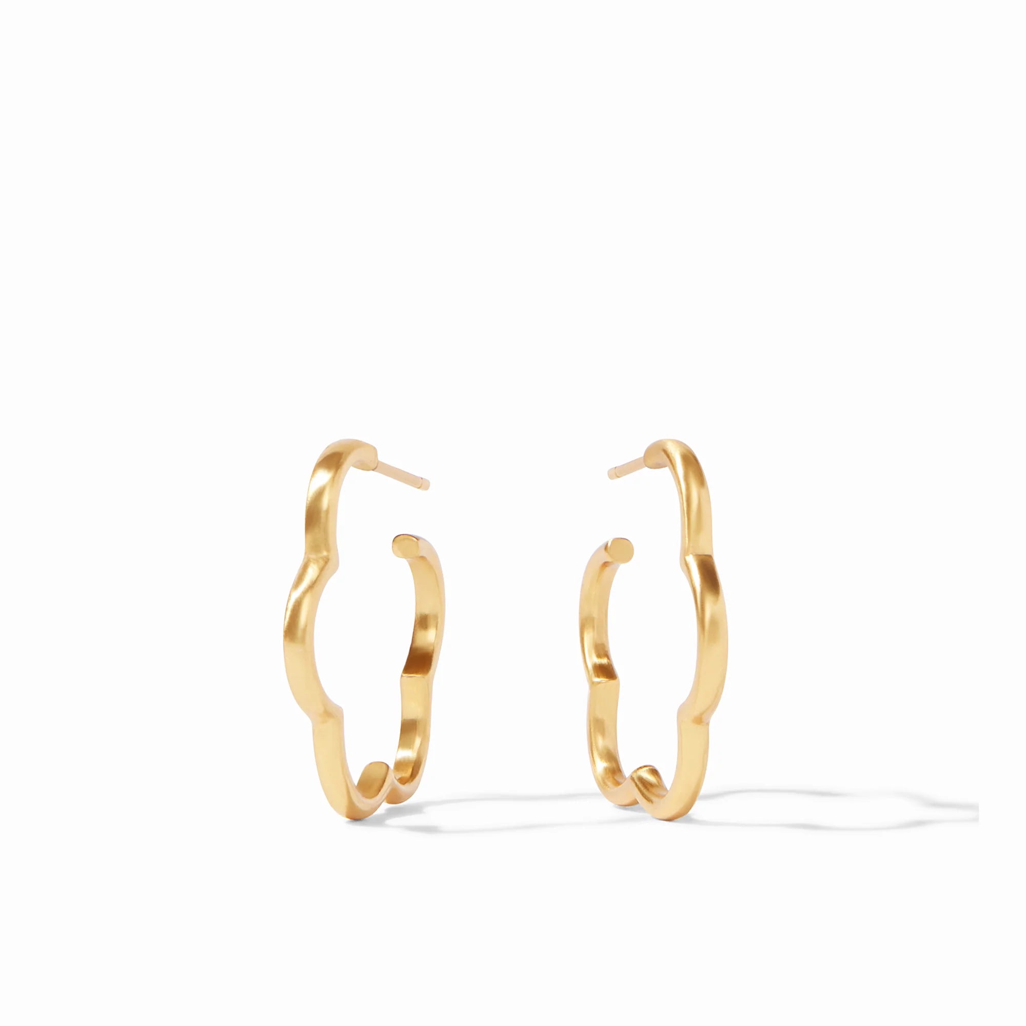 Ladies luxury diamond stud earrings-GARDENIA HOOPS