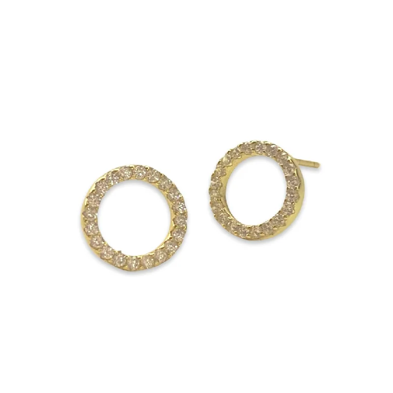 Ladies wedding earrings-Geovana Circle Sparkle M Studs