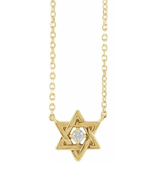 Ladies fashion statement necklace-The Sarah Jewish Star Necklace