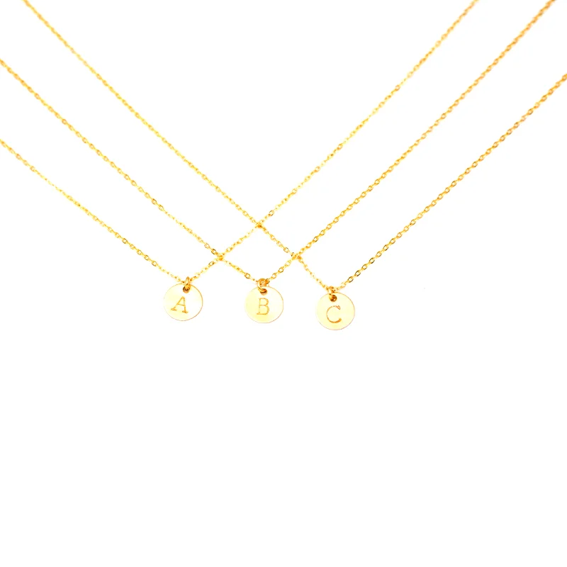 Ladies diamond necklace set-Gold Filled Initial Necklace