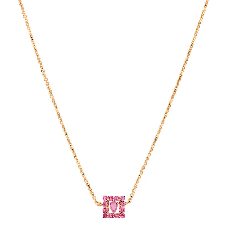 Ladies casual gold necklace-Becca Necklace Pink Sapphire