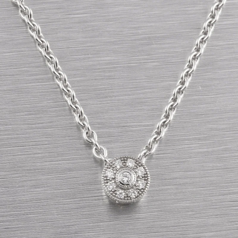 Ladies unique necklace-Charriol Flamme Blanche 18k White Gold Diamond Necklace 0.10ctw