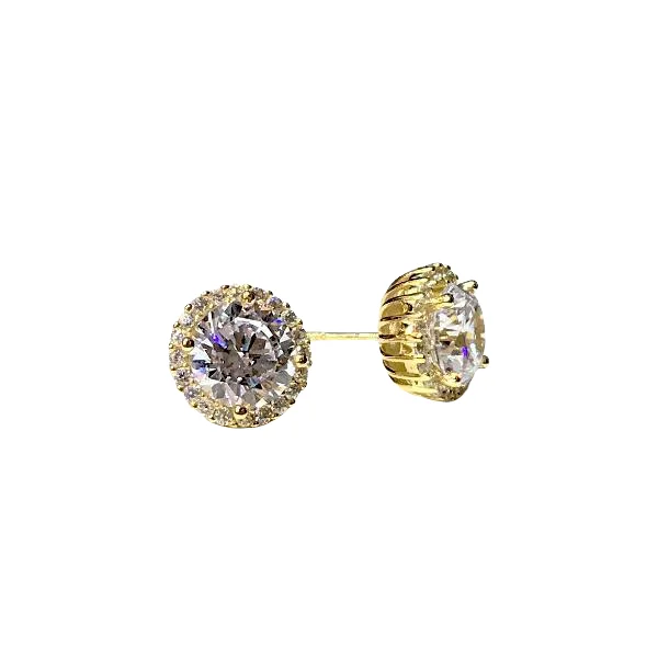 Ladies classic drop earrings-Adriene Round (M) Studs