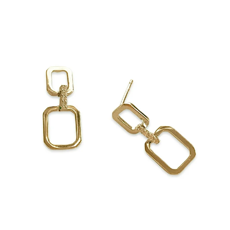 Ladies cubic zirconia earrings-Geovana Rectangle Earrings