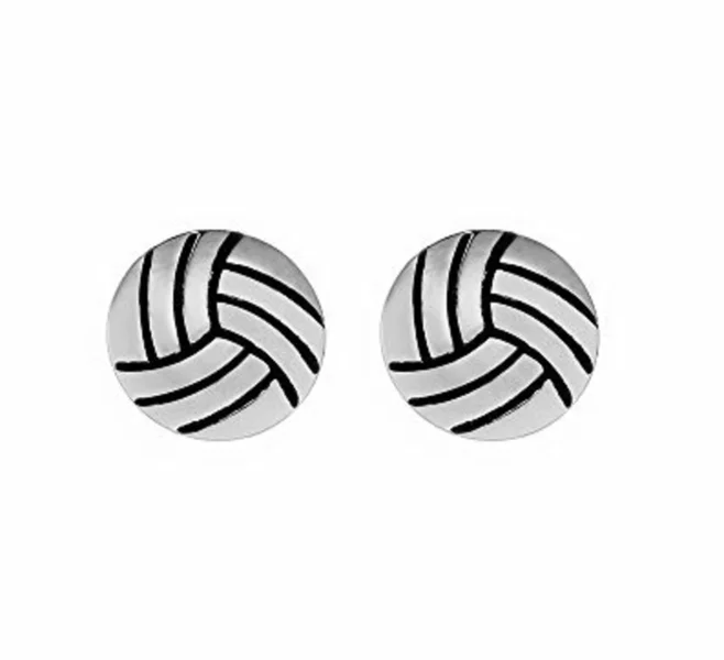 Ladies bridal earrings-Volleyball Stud Earrings