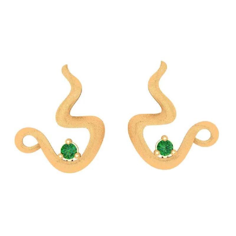 Ladies zodiac earrings-18k Gold Tea Cup Earrings With Crystals