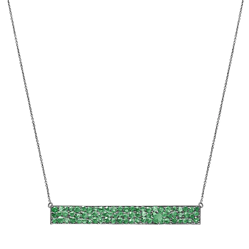 Ladies vintage necklace-Stardust Necklace Silver Emerald