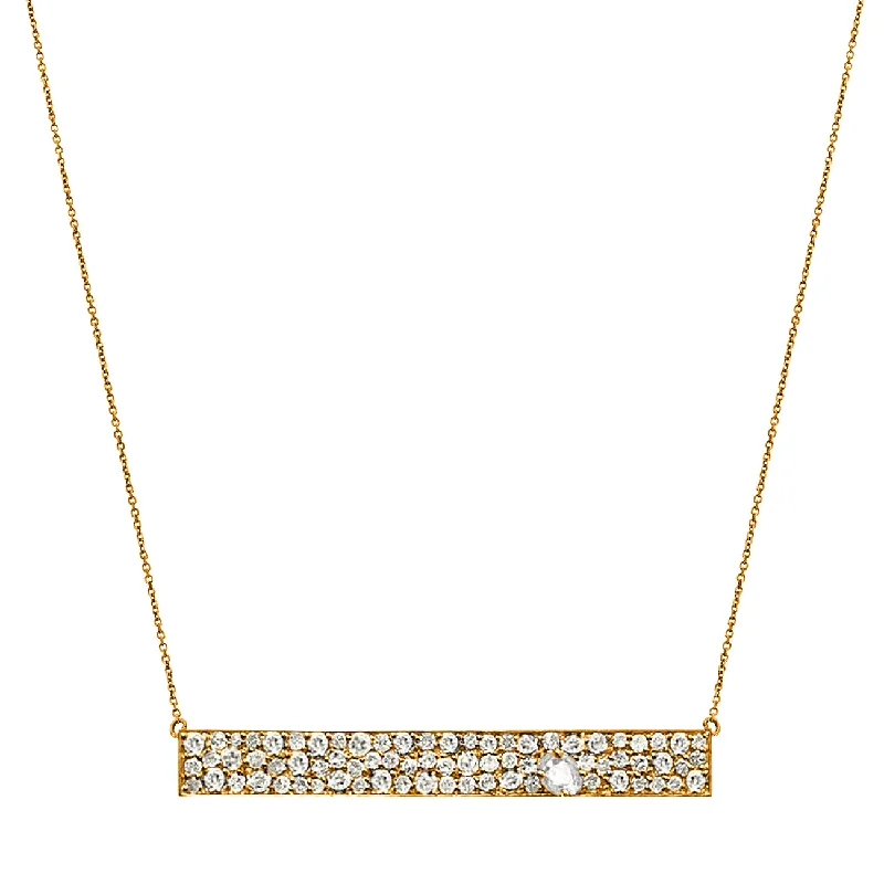 Ladies casual necklace-Stardust Necklace Yellow Gold Diamond