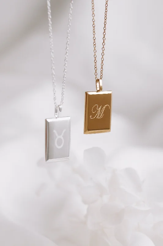 Ladies layered necklace-Luka - Monogrammed Stainless Steel Necklace