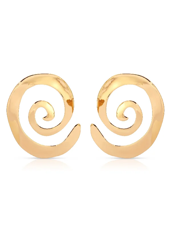 Ladies cubic zirconia earrings-Aura Swirl Earrings