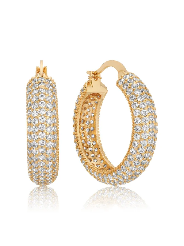 Ladies zodiac earrings-Sparkle Bits Mini Crystal Hoops