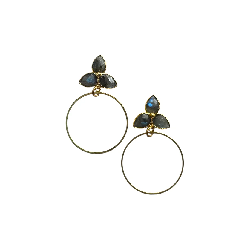 Ladies butterfly earrings-The Lorna Labradorite Hoop Earrings