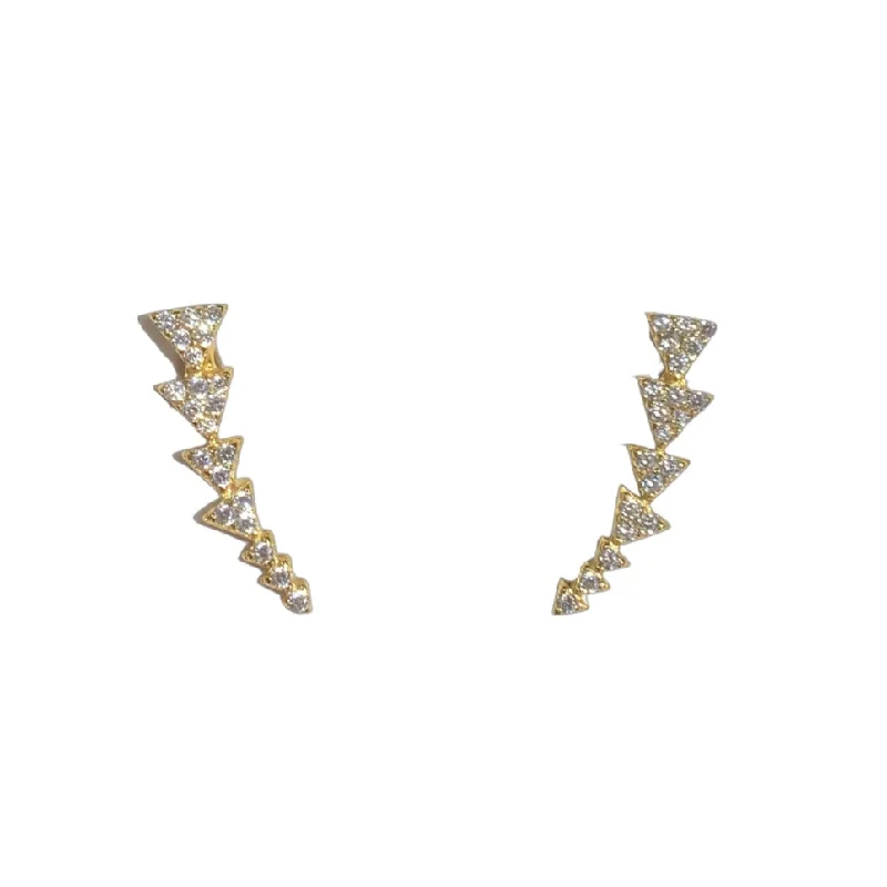 Ladies hoop stud earrings-Clara Triangle Crawlers