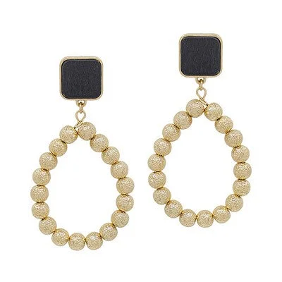 Ladies fashion statement earrings-Meghan Browne Zan Earring - Black