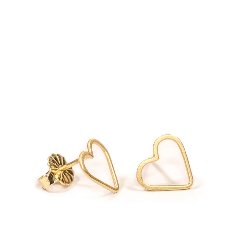 Ladies hoop stud earrings-<!--ER776-->mini heart stud earrings