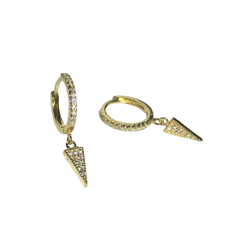 Ladies trendy statement earrings-Haggy Spike Huggies