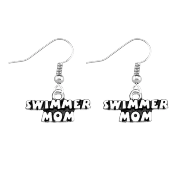 Ladies holiday earrings-Swim Mom Earrings