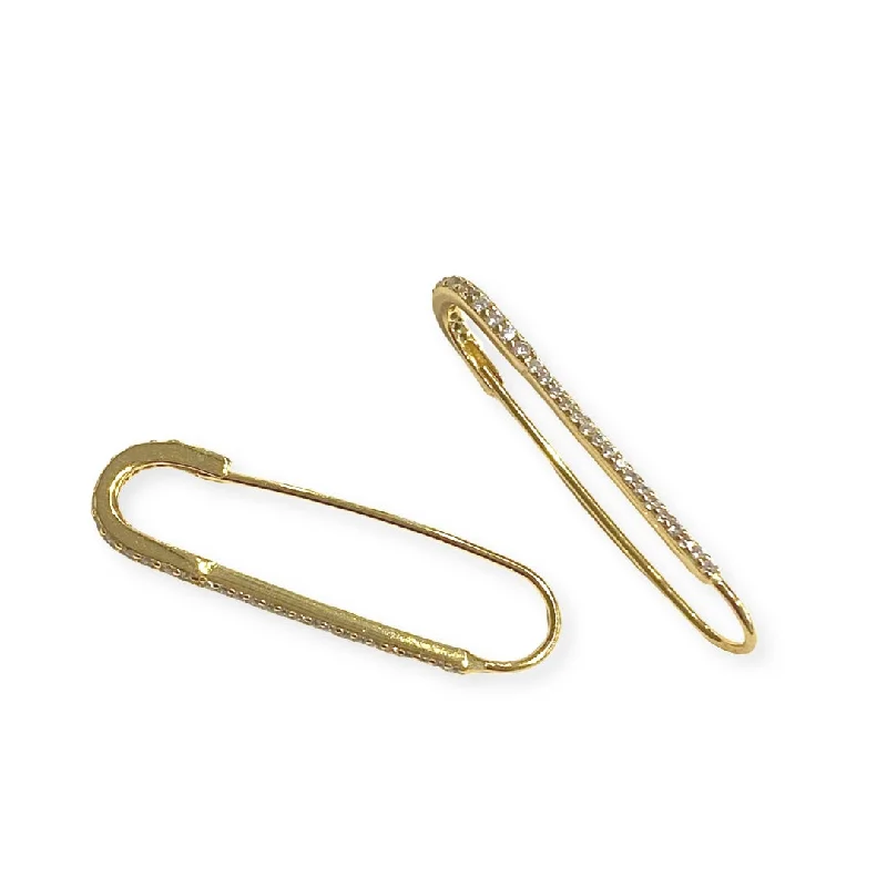 Ladies long earrings-Noelia Safety Pin Earring