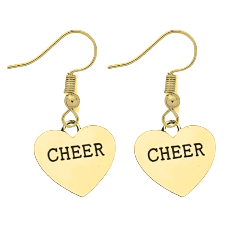 Ladies luxury earrings-Cheer Heart Charm Earrings