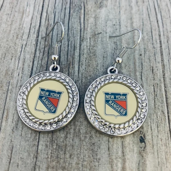 Ladies large hoop earrings-New York Rangers Earrings