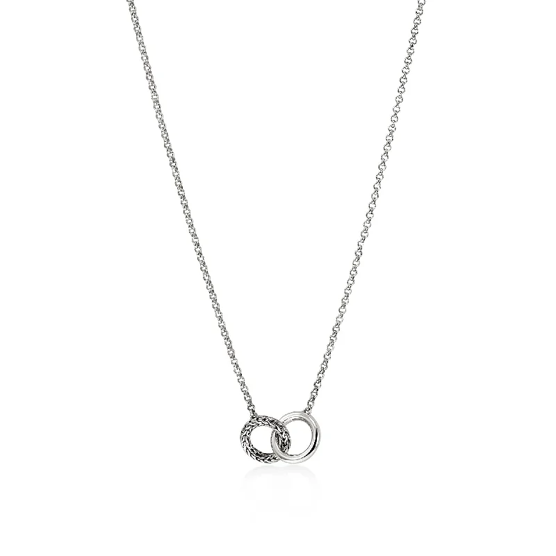 Ladies fashion necklace-John Hardy essential collection double ring necklace