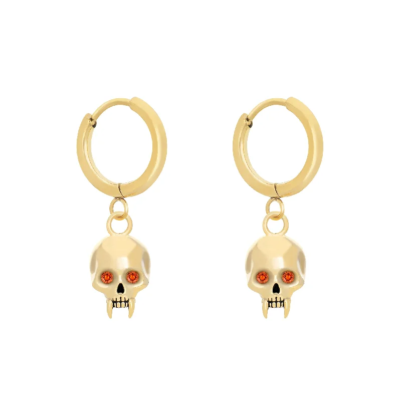 Ladies zodiac earrings-Dracula Earrings