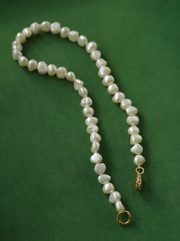 Ladies custom necklace-Shaped Irregular Baroque Pearl Necklace