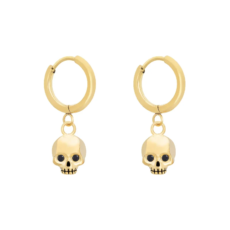 Ladies pearl hoop earrings-Undead Earrings