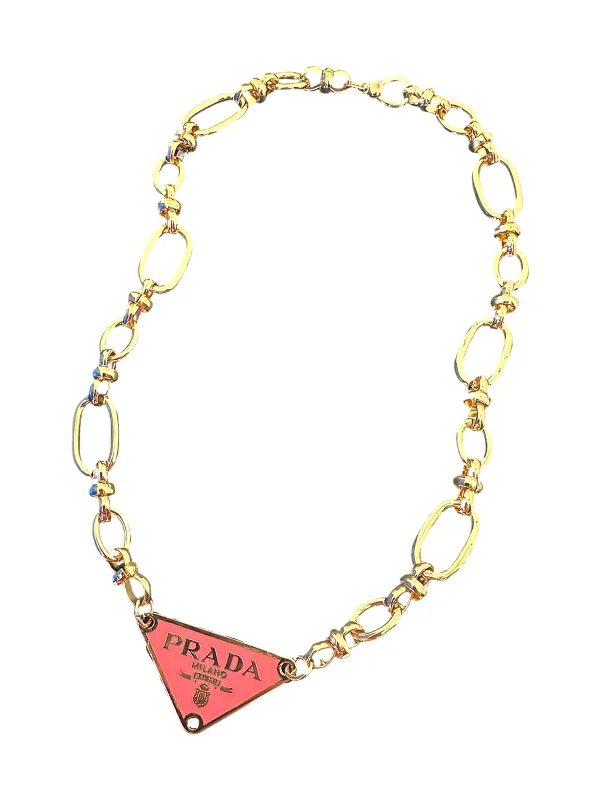 Ladies long necklace-P-RAD Pink Tag Necklace