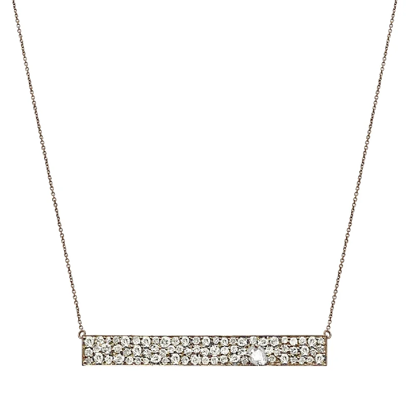 Ladies trendy necklace-Stardust Necklace Silver Diamond