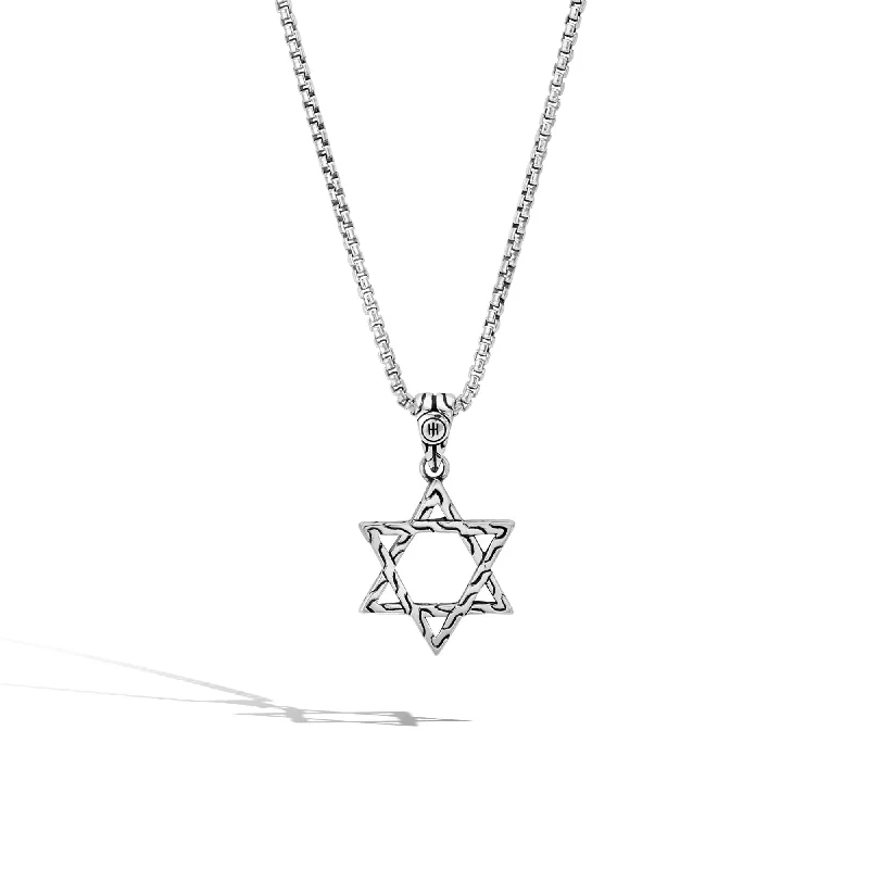 Ladies birthstone necklace-John Hardy Star Of David on 1.6mm box chain