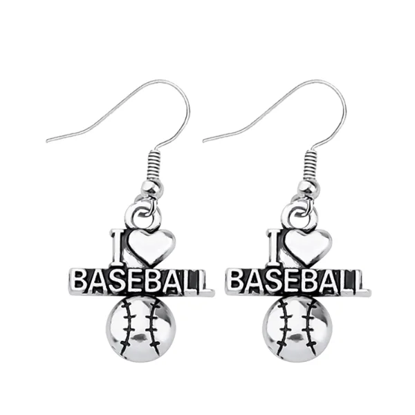 Ladies butterfly earrings-Love Baseball Earrings