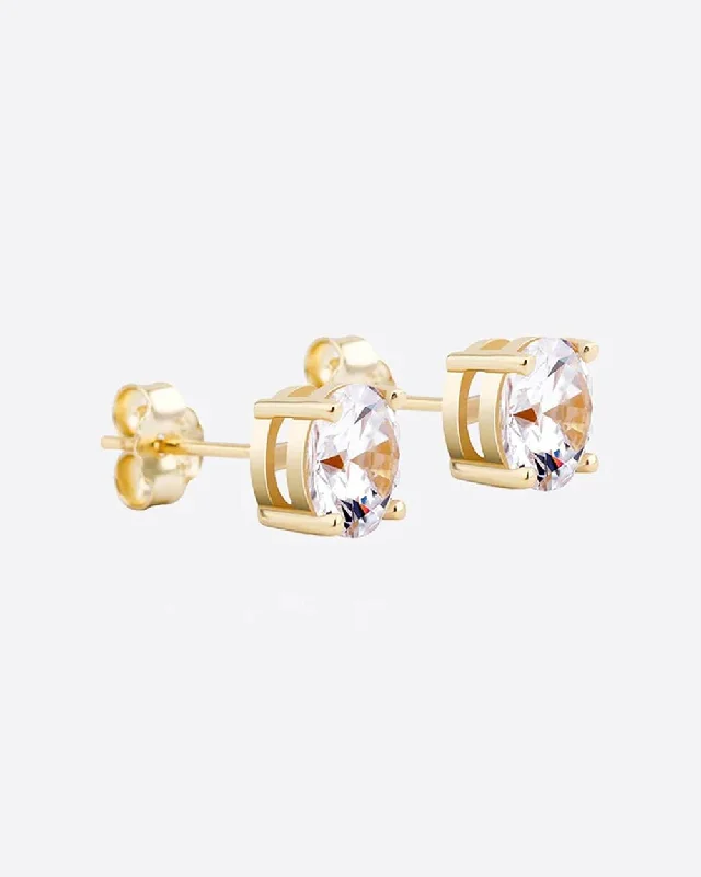 Ladies trendy statement earrings-DRIP STUDS 925. - 18K GOLD