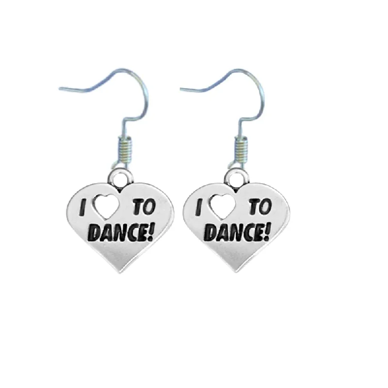 Ladies heart-shaped stud earrings-Love to Dance Earrings