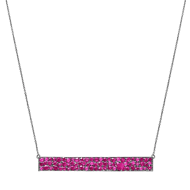 Ladies personalized necklace-Stardust Necklace Silver Ruby