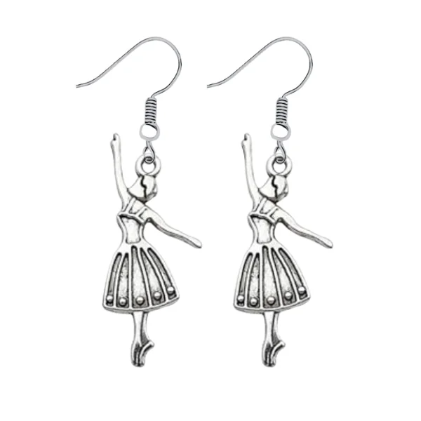 Ladies wedding earrings-Girls Dance Earrings - Ballet Dancer