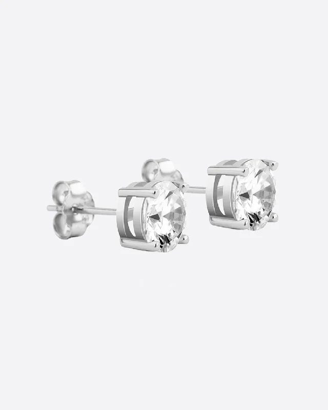 Ladies vintage drop earrings-DRIP STUDS 925. - WHITE GOLD