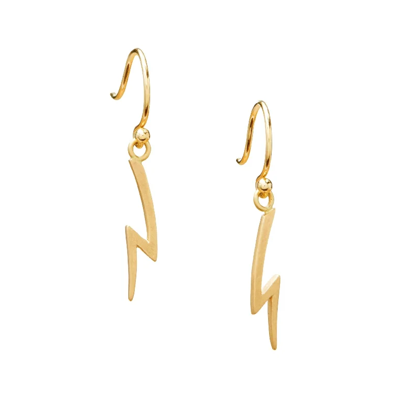 Ladies large hoop earrings-<!--ER996-->hanging lightning bolt earrings