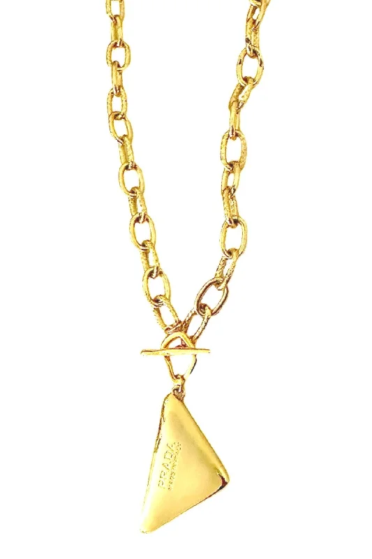 Ladies gold charm necklace-P-RAD Gold Tag Necklace