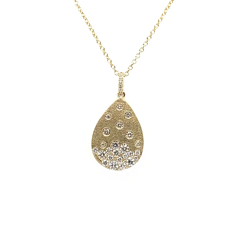 Ladies minimalist necklace-Diamond Confetti Pear Shape Necklace