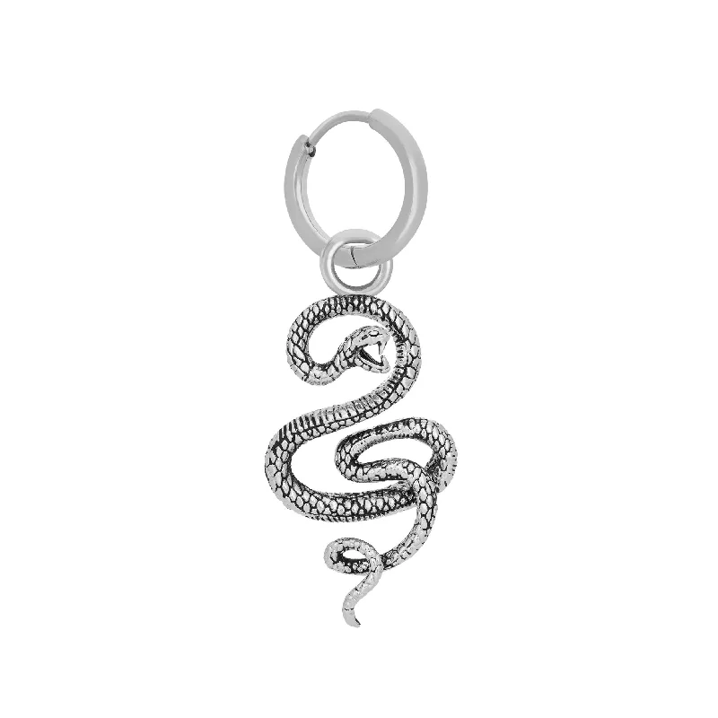 Ladies gold-plated earrings-Python Earring