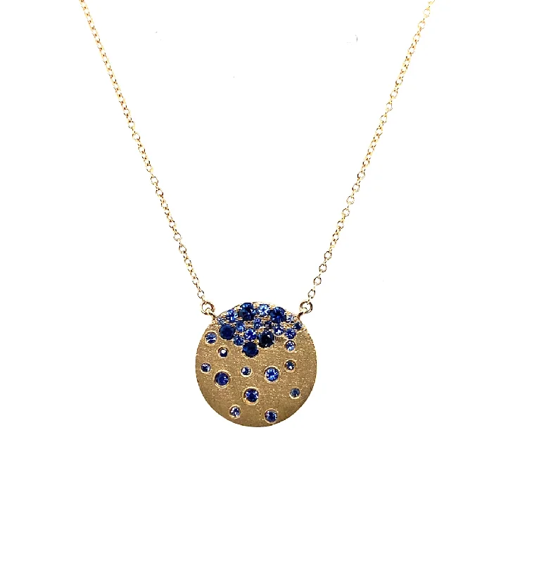 Ladies infinity necklace-Round Sapphire Confetti Necklace