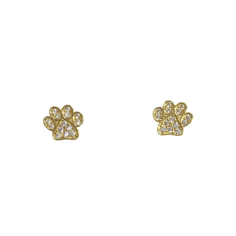 Ladies dainty earrings-Sterling Silver Dog Paw Studs