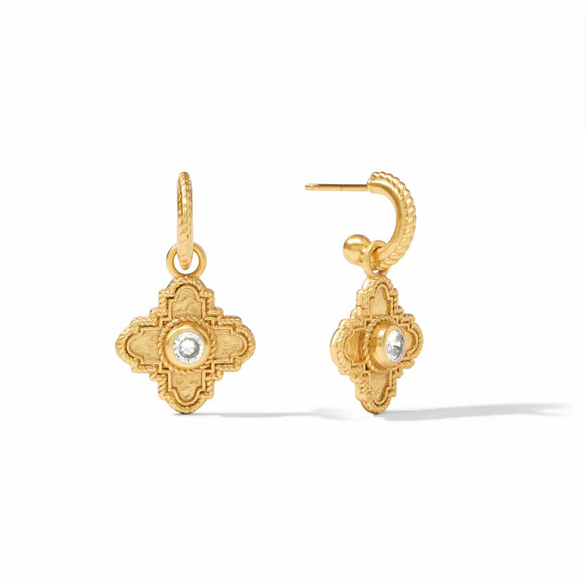 Ladies cuff earrings-THEODORA HOOP & CHARM EARRING