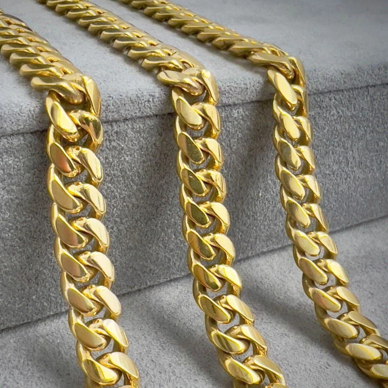 Ladies mixed metal necklace-14k Yellow Gold Miami Cuban Link 8.00mm Chain Necklace 22.5" 98.3g HEAVY